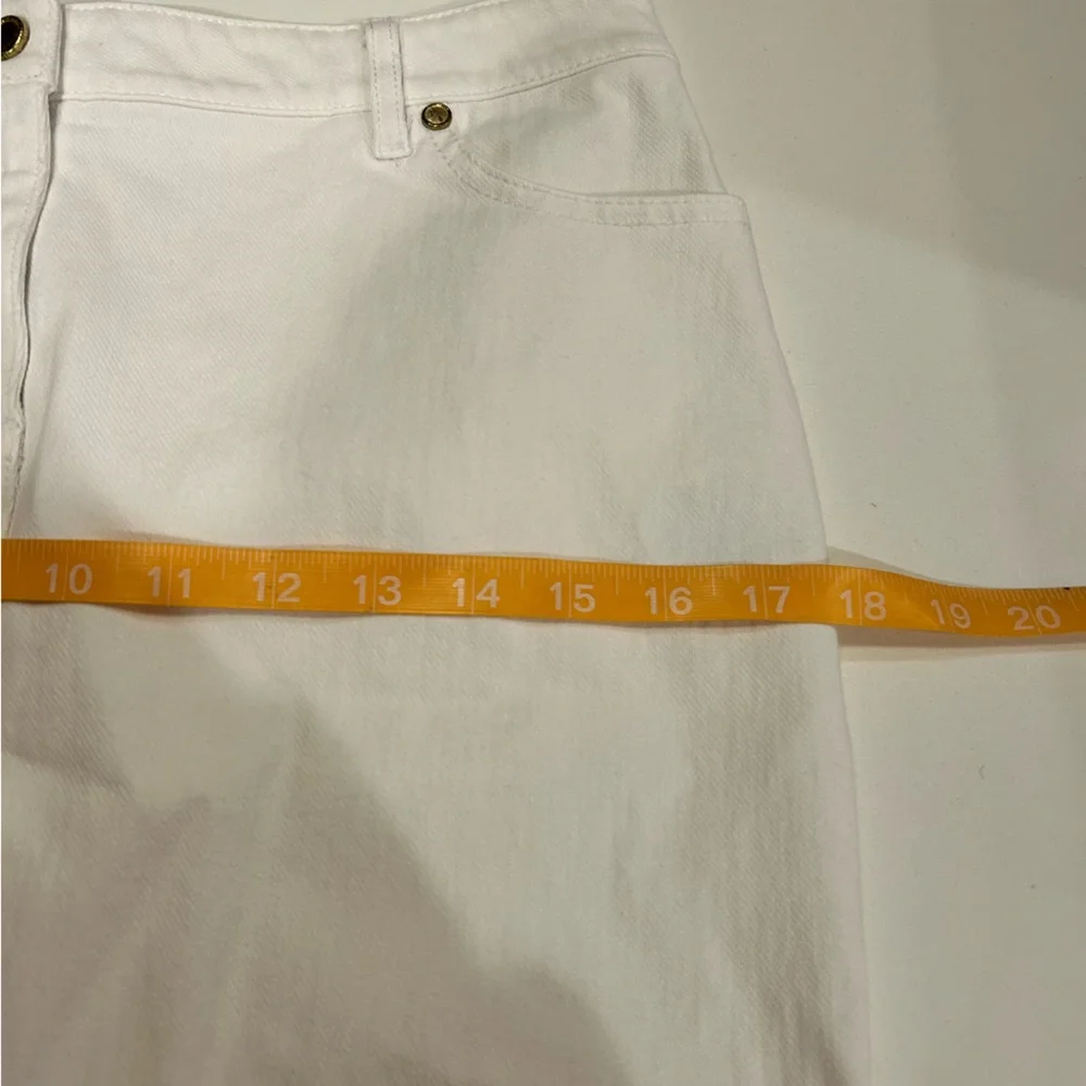 J. McLaughlin preppy classic summer white‎ denim mini knee length skirt size 4 - Picture 6 of 9